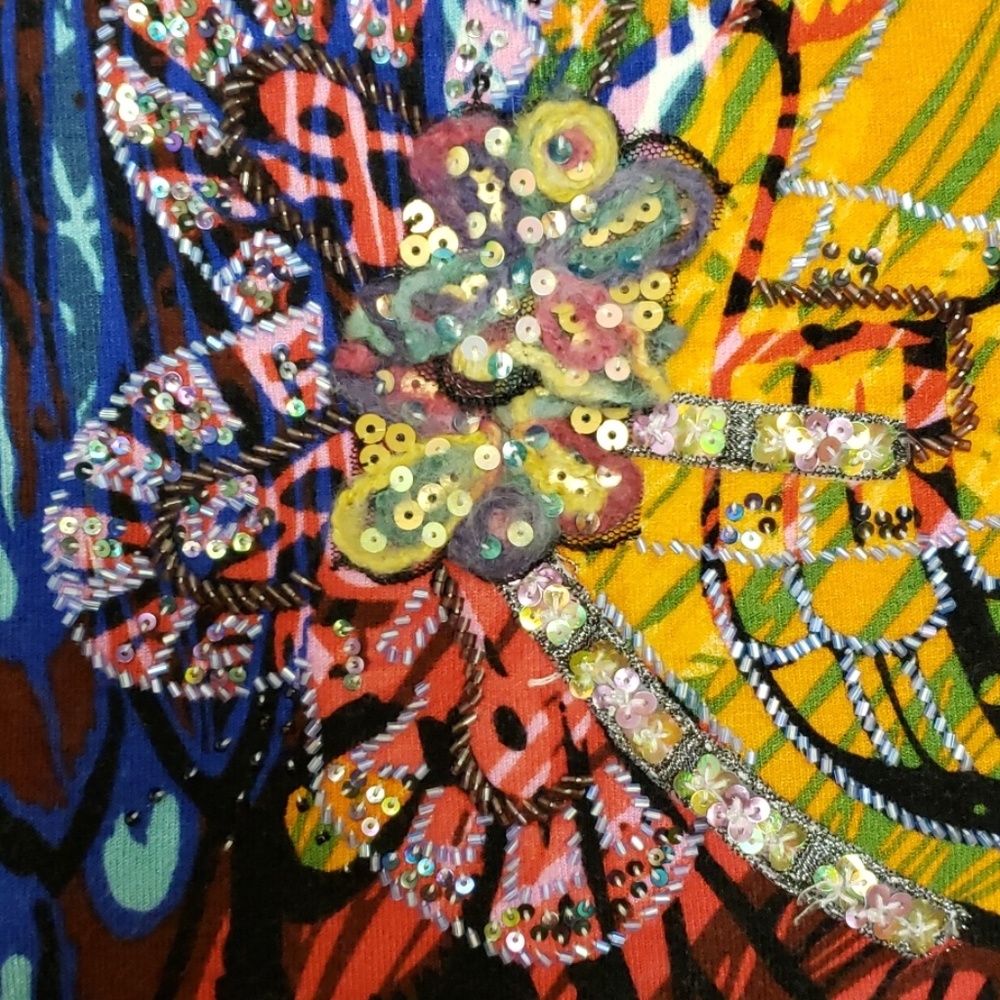 Alberto Makali Beaded Sleeveless Top Women's Size Small - Picture 4 of 7